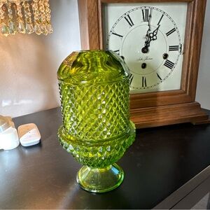 Vintage Viking green diamond point fairy lamp